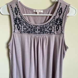 Lavender embroidered top